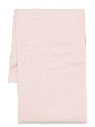 Valentino Garavani Toute La V-jacquard scarf - women - Silk/Virgin Wool - One Size - Pink