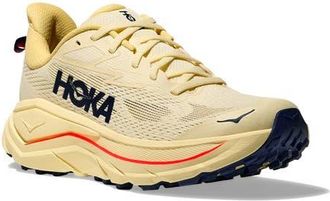 Hoka One One Challenger 8 Trail Running Shoe in Vintage Yellow /Midnight Blue at Nordstrom, Size 10.5
