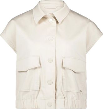 Betty & Co Jassen, Dames, Beige, 2Xl, Zomer vest met kraag