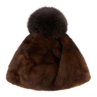Moorer Galea Muts - Dames - Hoeden - Bruin - ONE Size - Katoen - Accessoires