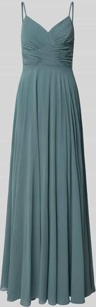 Mascara Abendkleid mit Drapierungen und V-Ausschnitt in Schilf, Gr&ouml;&szlig;e 32