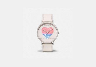 Coach Womens Coach X Richard Bernstein Charles Watch, 41 Mm in White, Size WMN | Leather