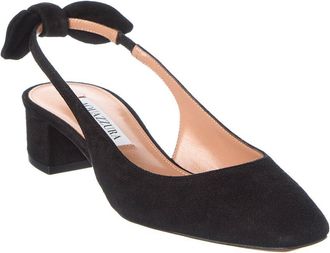 Aquazzura Very Bow Suede Slingback Pump