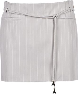 Patrizia Pepe Mini rok met ritssluiting - Dames - Korte rokken - Grijs - XS - Polyester - Rokken