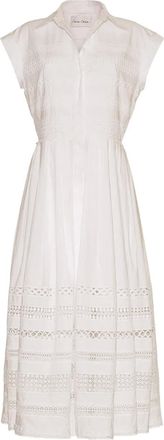 Cara Cara Abito midi con inserti in pizzo - Bianco