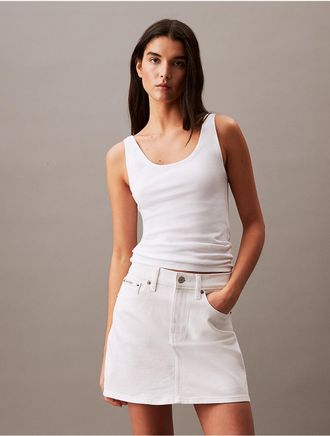 Calvin Klein Jeans Calvin Klein Womens Denim Mini Skirt - White - 24