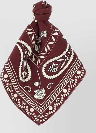 Alberto Biani silk scarf animal motif contrast border