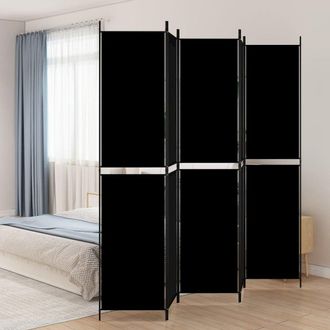 vidaXL 5-Panel Room Divider Black 98.4x86.6 Fabric