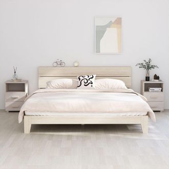 vidaXL Vidaxl - Mesitas De Noche 2 Uds Hamar Pino Macizo Blanco 40x35x62 Cm
