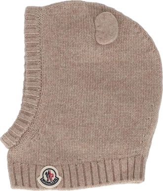 Moncler Wol Kasjmier Balaclava - unisex - Hoeden - Beige - 2XS - Wol - Accessoires