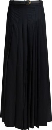 Self Portrait Long Pleated Skirt Gonne Nero-Donna