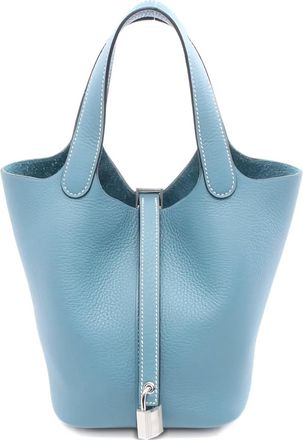 Hermès Picotan PM lock leather handbag - Blue