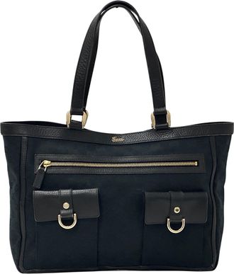 Gucci Black Monotone Red Color Gg Canvas Handbag Tote Bag (Pre-Owned)
