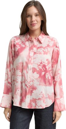 Tom Tailor Hemdbluse TOM TAILOR, Damen, Gr. 34, rot brushed flow, Web, Obermaterial: 53% Baumwolle, 47% Modal, bedruckt, gemustert, regular fit Po-bedeckend, Man