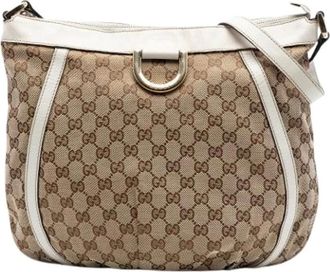 Gucci Pre-owned Shoulder Bags, female, Beige, Size: ONE SIZE Pre-owned Vintage Crossbody Bag