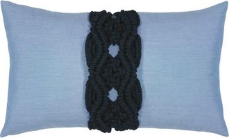Elaine Smith Palomar Handknotted Macrame Indoor & Outdoor Woven Accent Pillow in Indigo at Nordstrom, Size 12X20