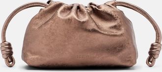 Loewe Flamenco Mini metallic leather clutch