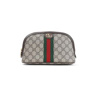 Gucci Beige Ebony Ophidia Beauty Bag-Donna
