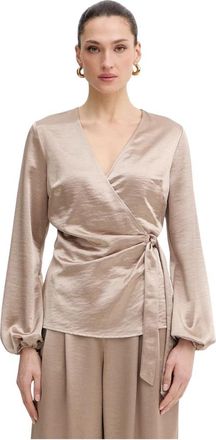 Guess Ava Blouse - Dames - Blouses - Beige - XS - Polyester - Overhemden