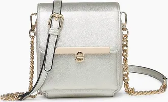Jen & Co. Womens Odette Square Clutch Crossbody Bag In Gold