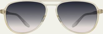 Barton Perreira Mens Double-Bridge Acetate Aviator Sunglasses