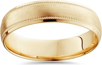 Pompeii3 Mens Brushed Comfort Fit Wedding Band 14k Yellow Gold Size Selectable
