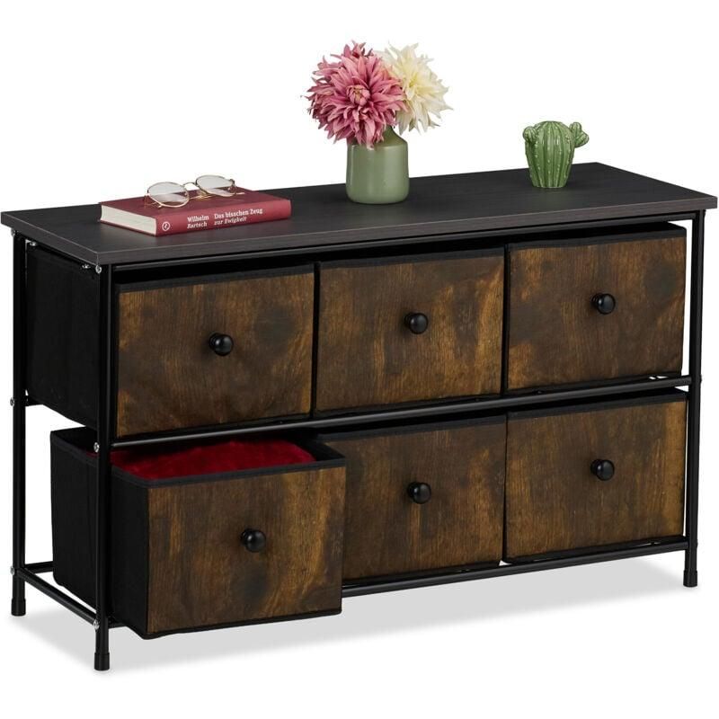 Mobiletto Stretto 20 Cm Con 4 Cassetti In Stoffa | Cassettiera Salvaspazio Per Camera, Salotto O Corridoio | Design Industriale - Foto 11