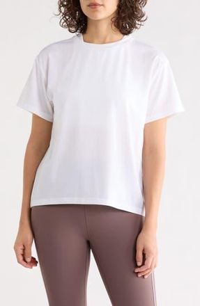 Zella Inspired Knit Activewear T-Shirt in White at Nordstrom Rack, Size X-Large