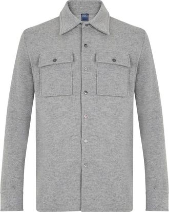 Fedeli Camicia in Cashmere - - Shirts - Uomo - Grigio - L
