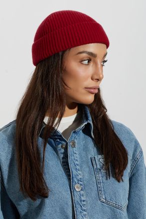 Ami Wool Beanie With Sewn Logo, Unisex, Red