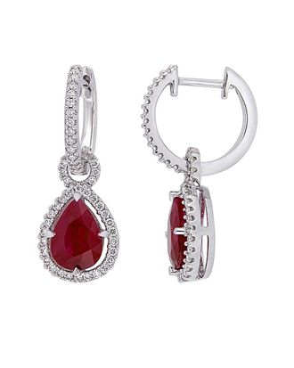 Rina Limor 14K 3.12 Ct. Tw. Diamond & Ruby Earrings