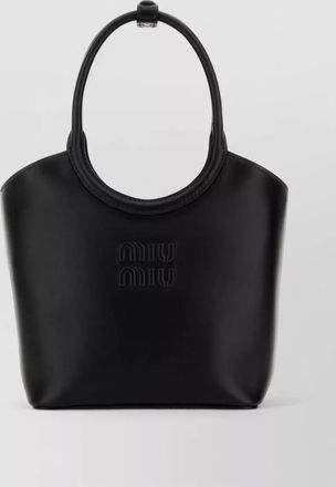 Miu Miu ivy leather tote bag structured top handles