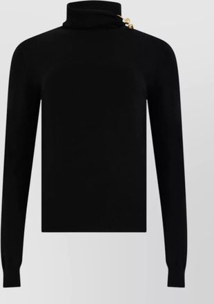Alberta Ferretti wool silk cashmere high-neck long-sleeve sweater