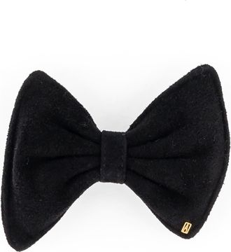 Alexandre de Paris Suede hair bow barette in Black at Nordstrom