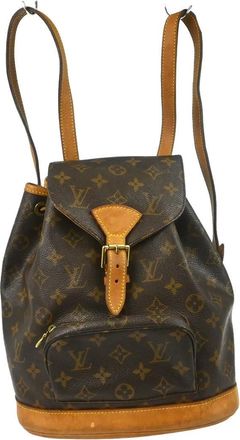 Louis Vuitton Vintage Montsouris Backpack Monogram Canvas Brown Canvas Backpack Bag (Pre-Owned)