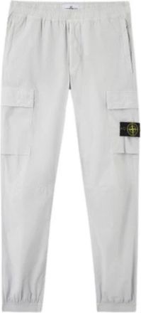 Stone Island Cargo Broek in Parel Grijs - Heren - Sweatpants - Grijs - W36 - Katoen - Broeken
