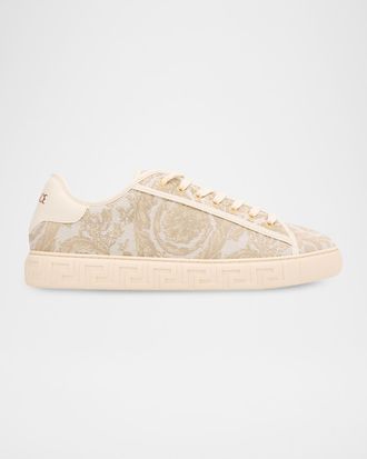 Versace Men & apos;s La Greca Baroque Canvas Low-Top Sneakers