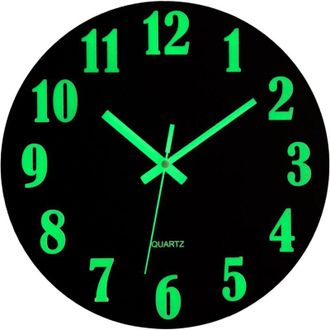 OEM Reloj De Pared Luminoso Silencioso De 30 Cm, Reloj De Pared Fluorescente De Mdf, Luz Nocturna, Reloj Decorativo Grande Para Dormitorio, Cocina, Sala D