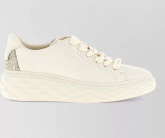 Jimmy Choo London leather diamond light maxi low-top sneakers