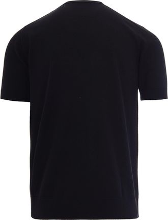 Paolo Pecora Mens T-Shirt Maglia Black Silk T-Shirts And Polos