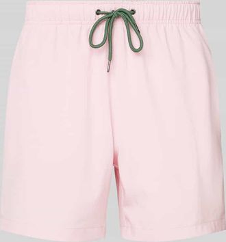 Mc Neal Relaxed Fit Badeshorts mit Logo-Stitching in Hellrosa, Größe XL