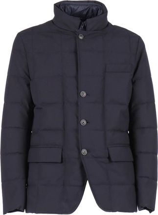 Fay Down Jacket DB Front - Heren - Winterjassen - Blauw - M - Leer - Jassen