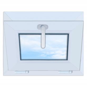 OEM Finestra In Pvc, Bianca, Basculante, 50x40 Cm, Nuova, 500x400 Mm, A Vasistas, Con Doppio Vetro