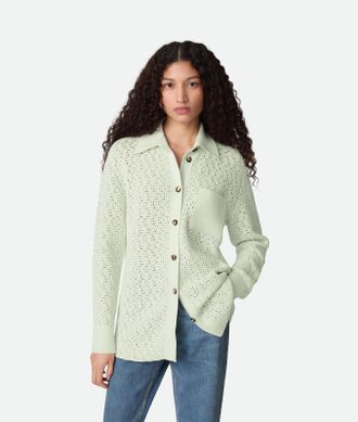 Bottega Veneta Camicia In Maglia Di Cotone Crochet - Bottega Veneta