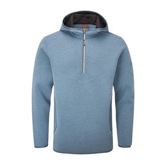 Oscar Jacobson Heren Dayne Marl Quarter Zip Pullover Hoodie (Blauw gem&ecirc;leerd China)