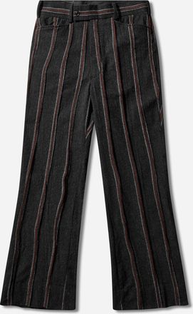 Needles Men s Striped Tweed Boot-Cut Trousers Charcoal / Red