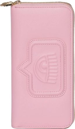 Chiara Ferragni Roze Eyelike Ritsportemonnee - Dames - Portefeuilles - Roze - ONE Size - Leer - Accessoires