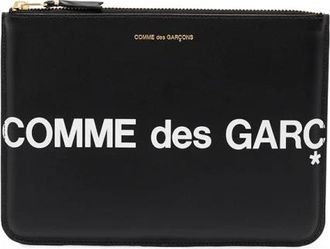 Comme Des Gar&ccedil;ons Huge Logo Wallet - Heren - Portefeuilles - Zwart - ONE Size - Leer - Accessoires