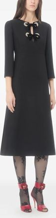 Valentino Garavani Abito midi con strass - Nero