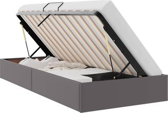vidaXL Estructura De Cama Ottoman Gris 100 X 200 Cm Cuero Sint&eacute;tico Vidaxl